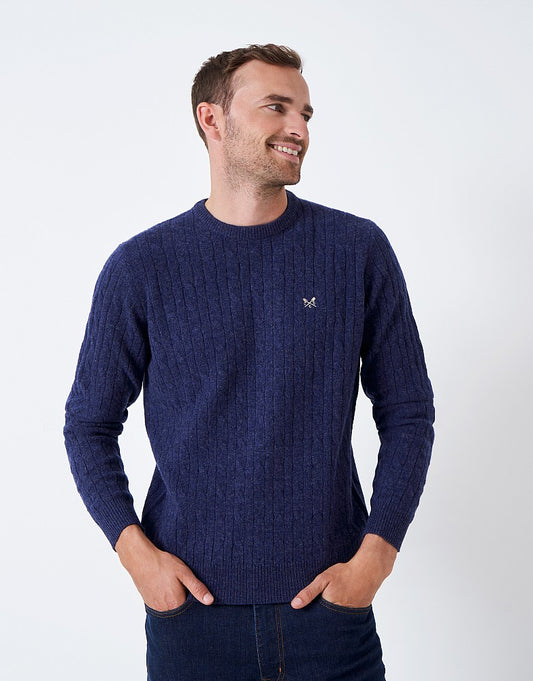Crew Clothing Lambswool Cable Knit Crew Neck Jumper