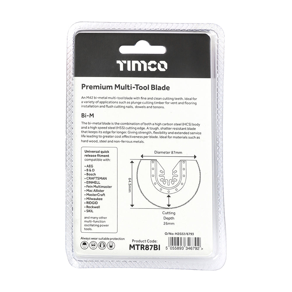 TIMCO Multi-Tool Blade - Radial - For Wood / Metal 87mm