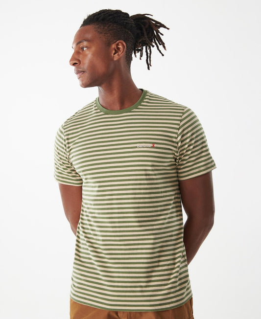 Barbour Bilting Stripe T-Shirt - Burnt Olive