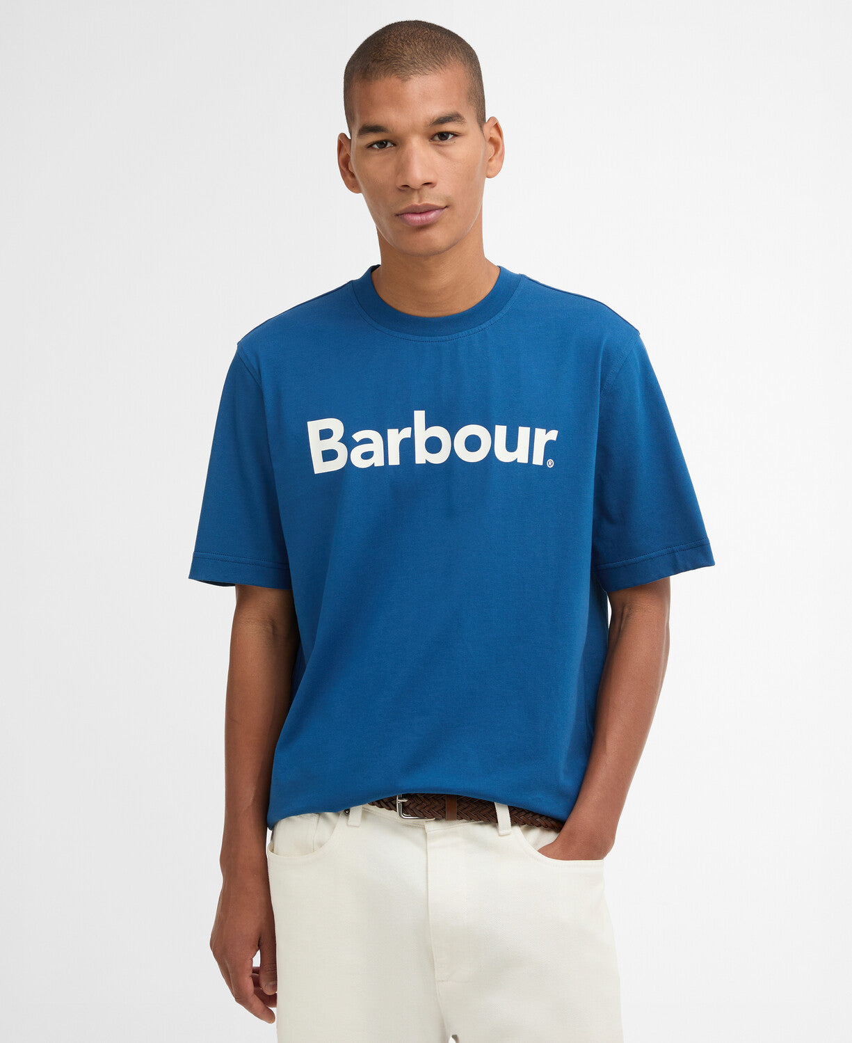 Barbour Logo Relaxed T-Shirt in Sailboat Blue