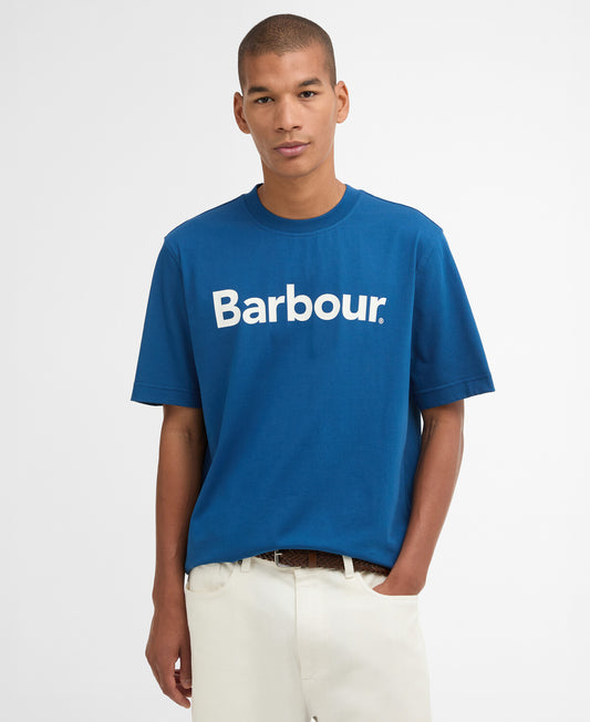 Barbour Logo Relaxed T-Shirt in Sailboat Blue