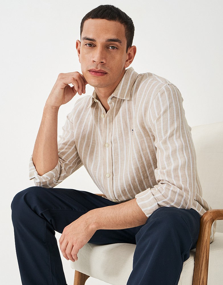 Crew Clothing Miles Stripe Linen Shirt