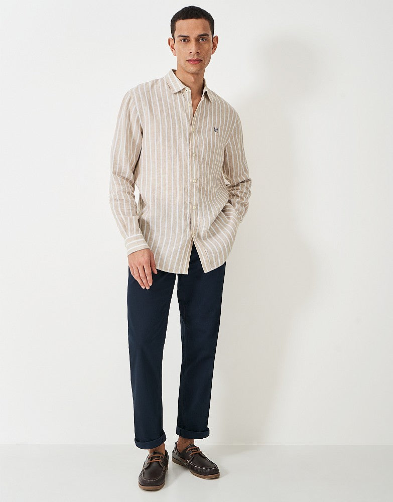 Crew Clothing Miles Stripe Linen Shirt