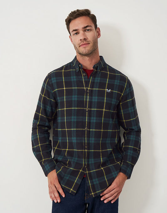 Crew Clothing Long Sleeve Cotton Flannel House Check Shirt