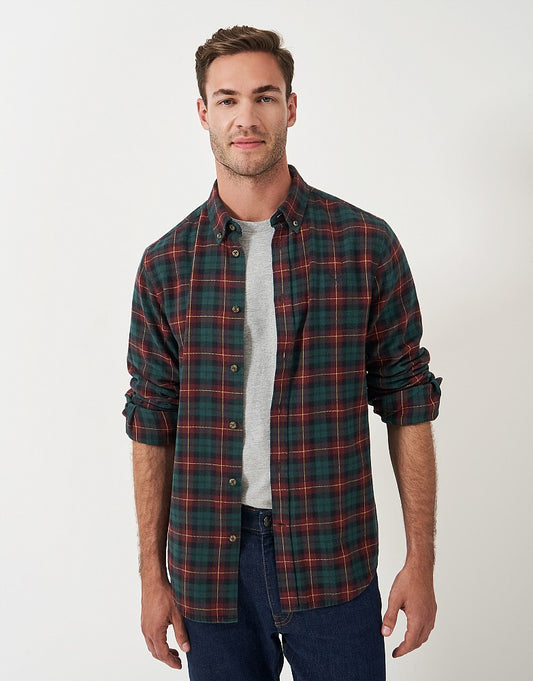 Crew Clothing Blackwatch Check Brushed Cotton Flannel Shirt