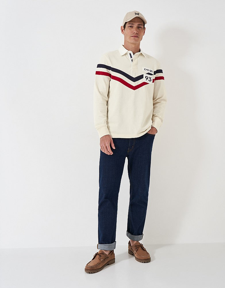 Crew Clothing Double V Stripe Rugby Shirt