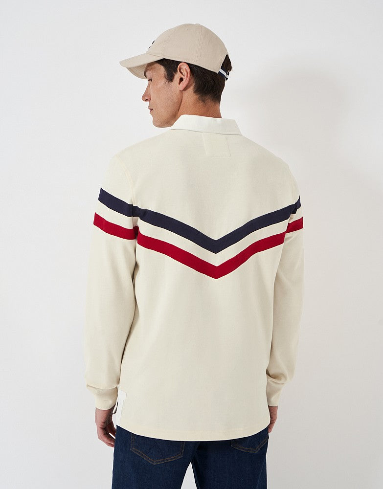 Crew Clothing Double V Stripe Rugby Shirt