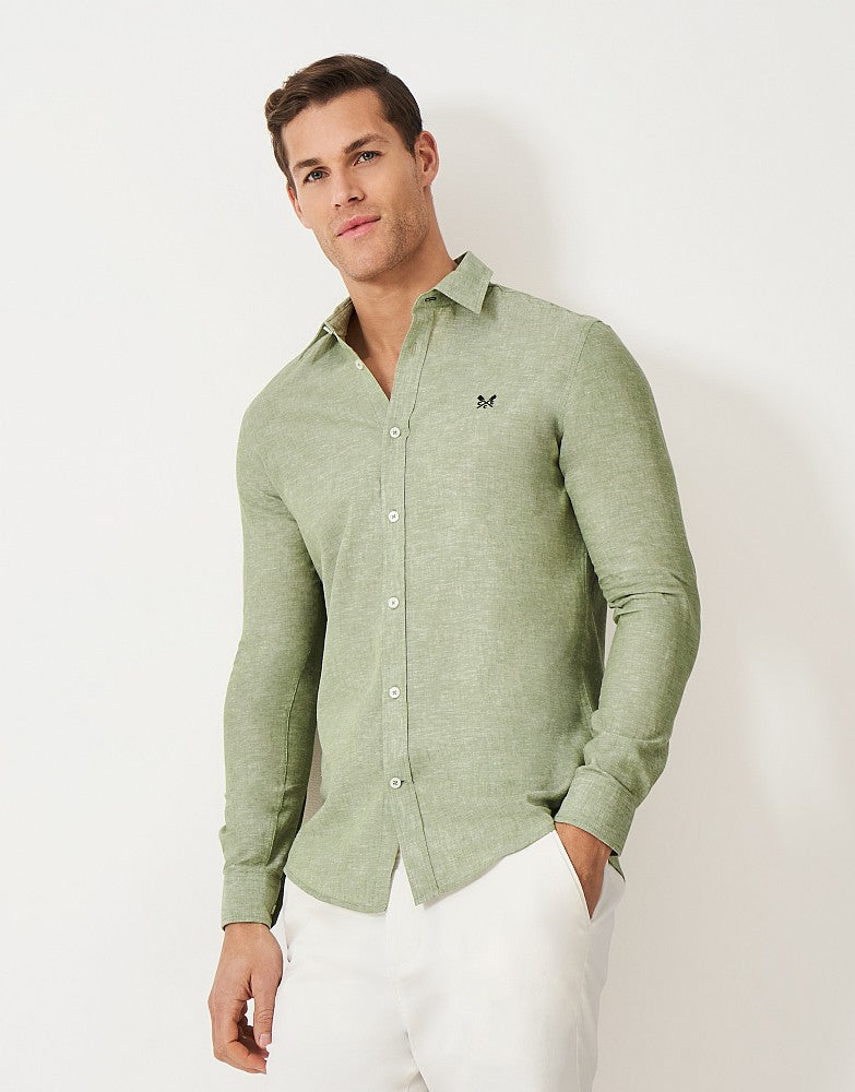 Crew Clothing Long-Sleeve Linen Shirt