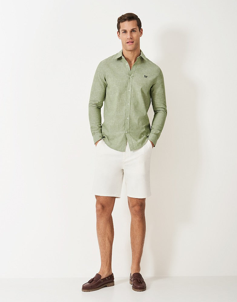 Crew Clothing Long-Sleeve Linen Shirt