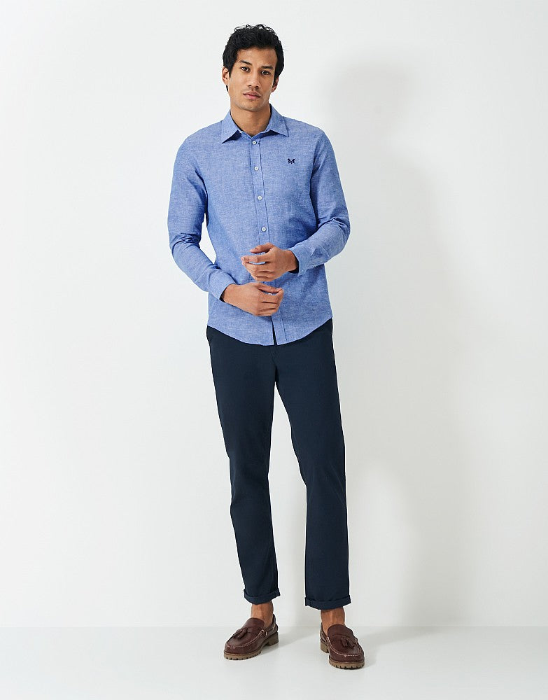 Crew Clothing Long-Sleeve Linen Shirt