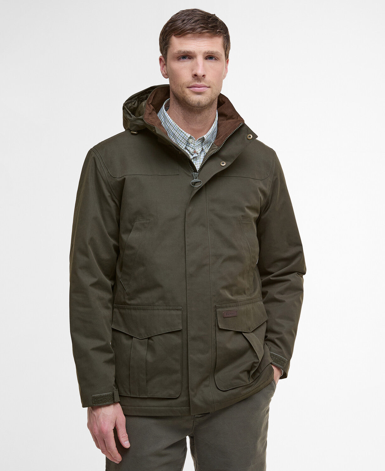 Barbour Brockstone Waterproof Jacket in Dark Olive