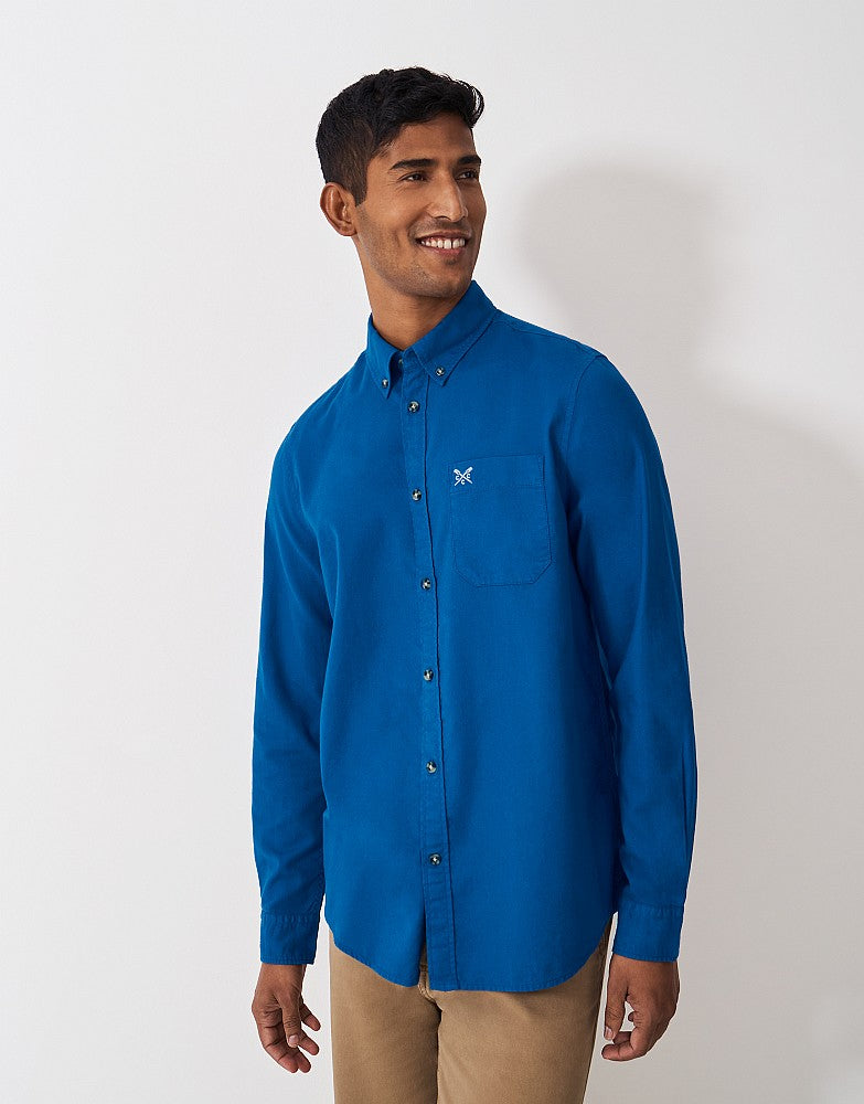 Crew Clothing Long Sleeve Garment Dyed Oxford Shirt