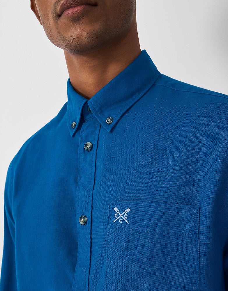 Crew Clothing Long Sleeve Garment Dyed Oxford Shirt