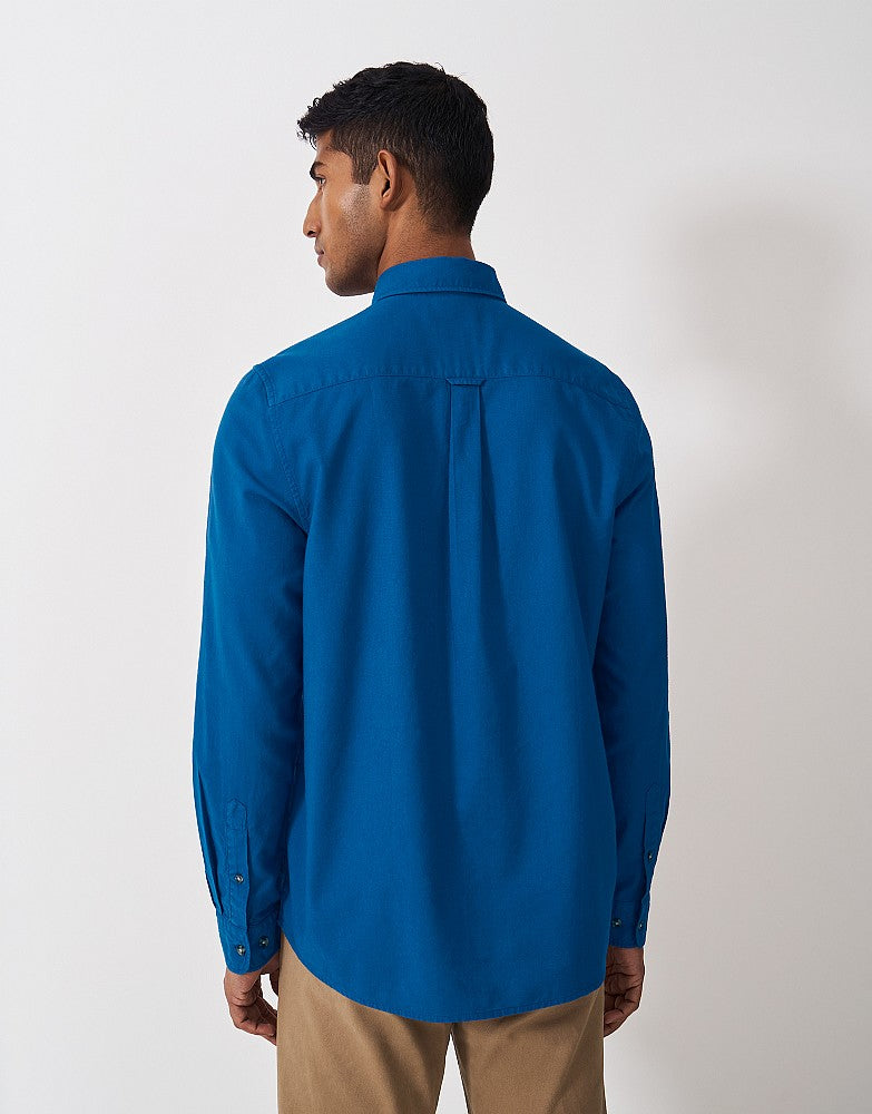 Crew Clothing Long Sleeve Garment Dyed Oxford Shirt
