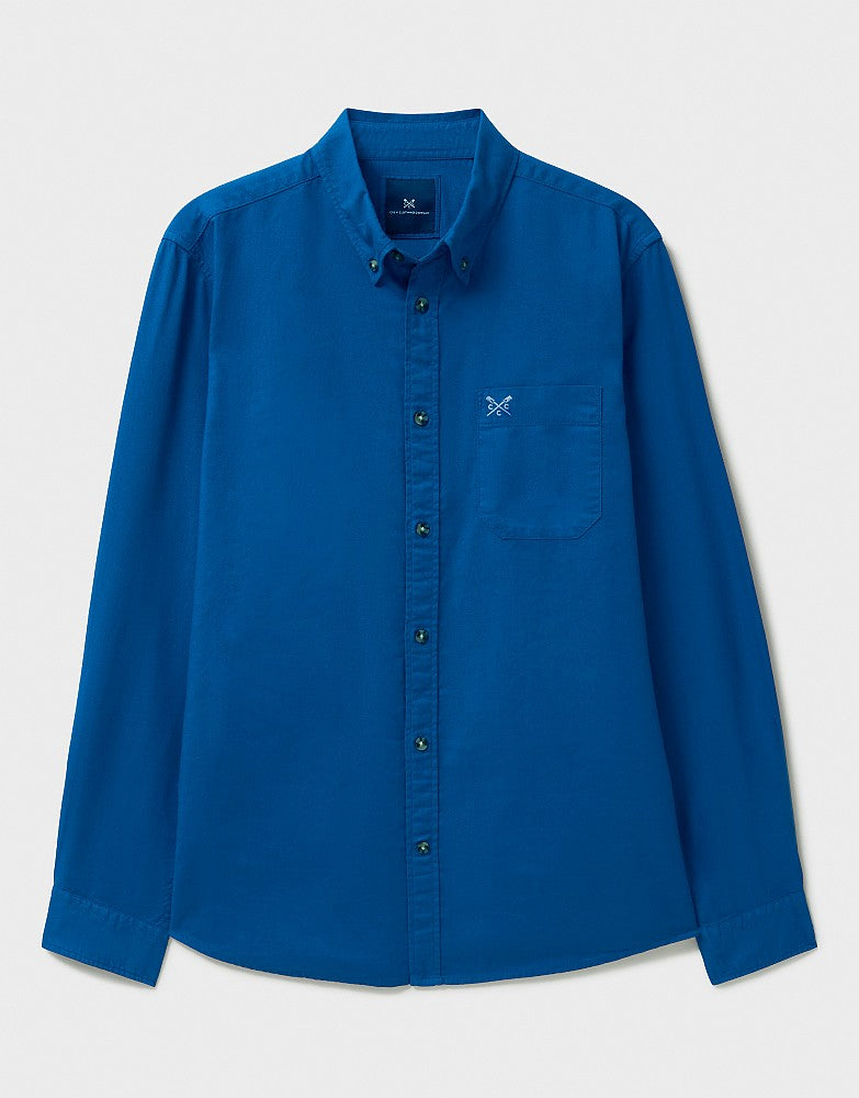 Crew Clothing Long Sleeve Garment Dyed Oxford Shirt