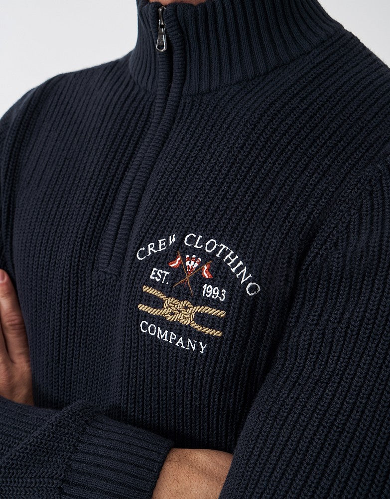 Crew Clothing Crest Embroidered Half Zip Jumper