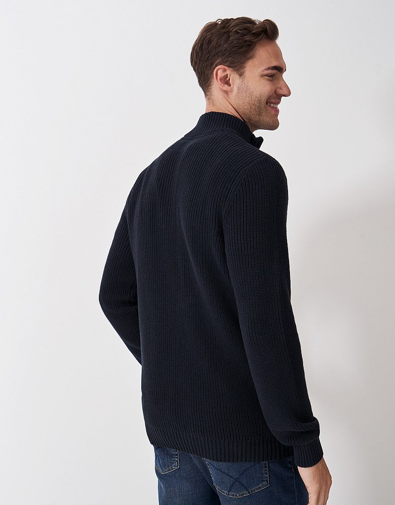 Crew Clothing Crest Embroidered Half Zip Jumper