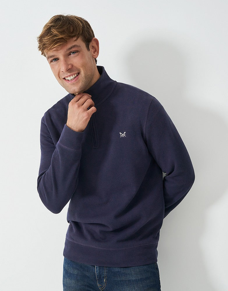 Crew Clothing French Rib Half Zip Sweatshirt