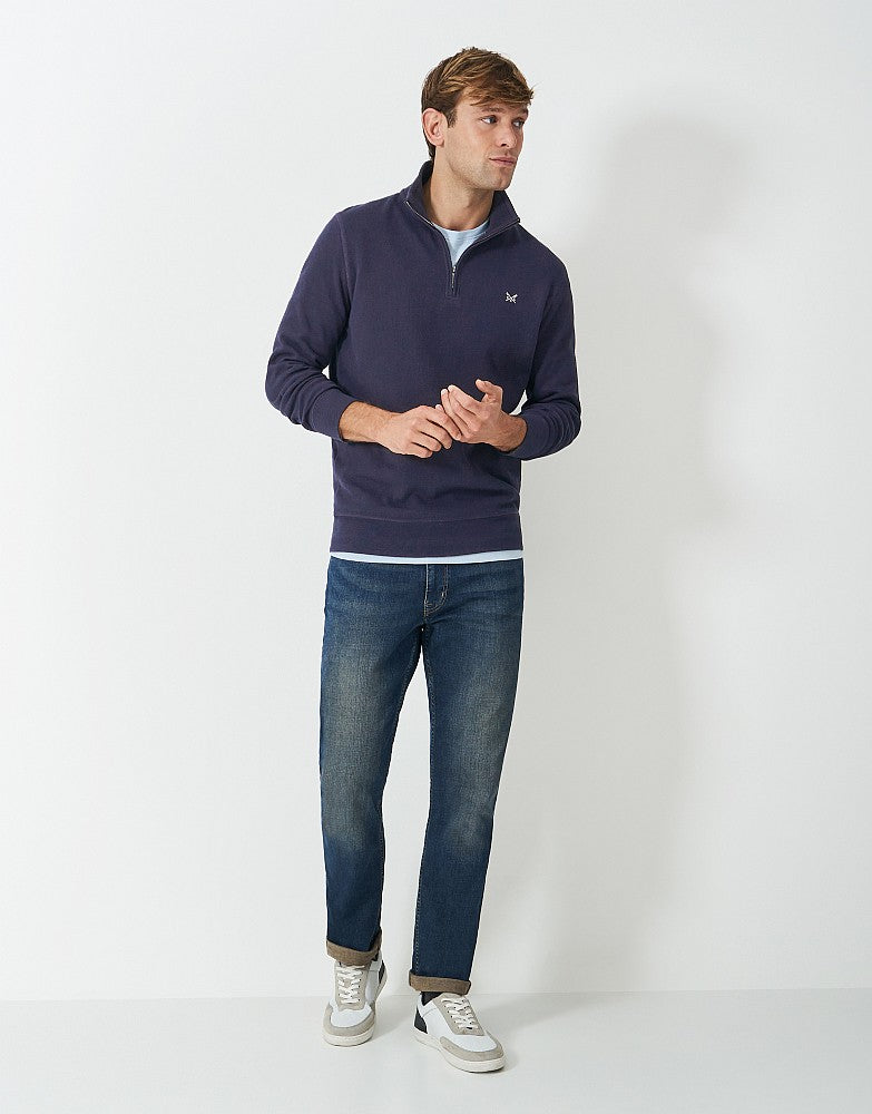 Crew Clothing French Rib Half Zip Sweatshirt