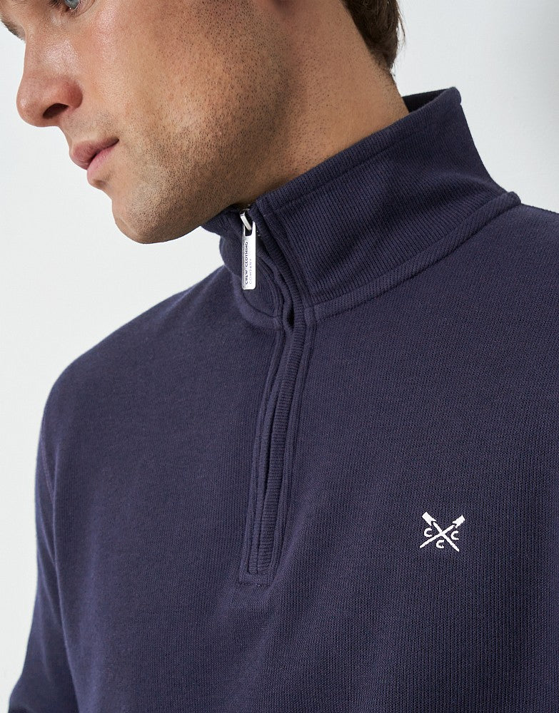 Crew Clothing French Rib Half Zip Sweatshirt