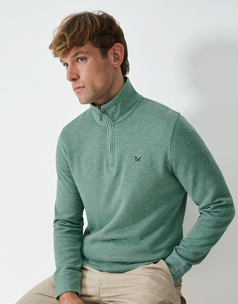 Crew Clothing French Rib Half Zip Sweatshirt