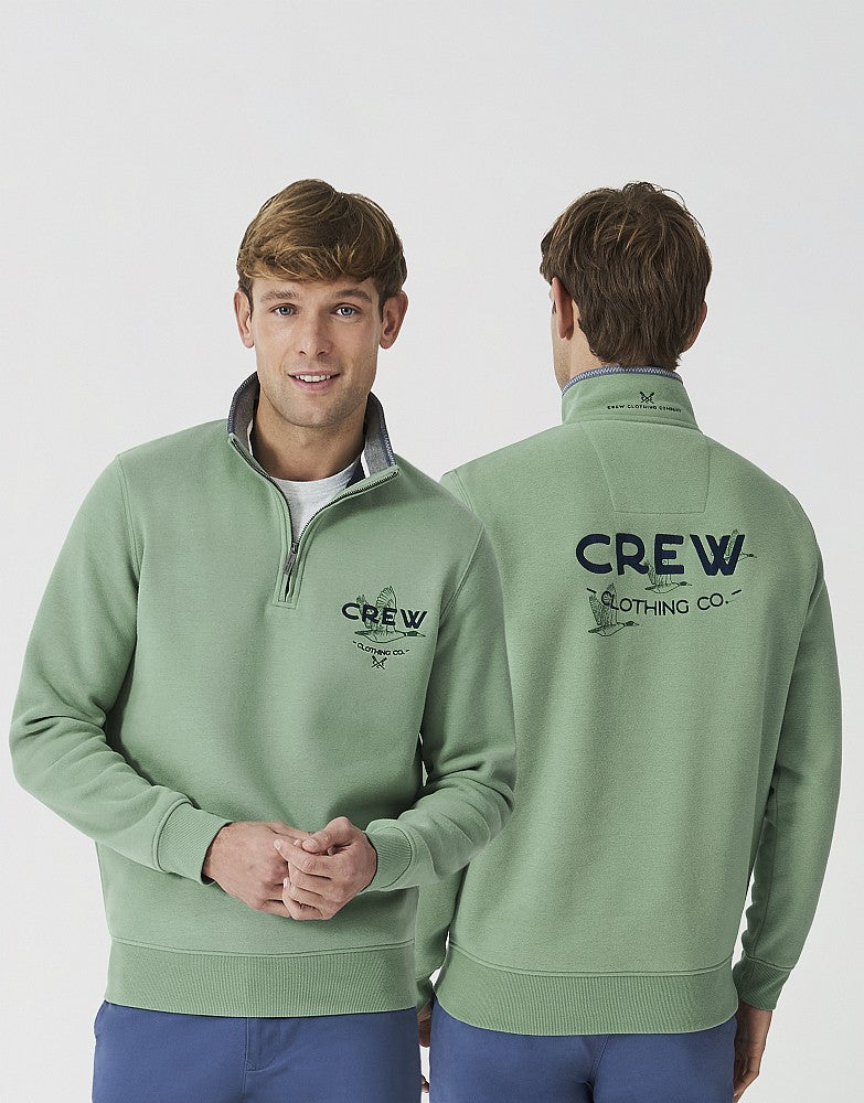 Crew Clothing Duck Print Half Zip Sweatshirt