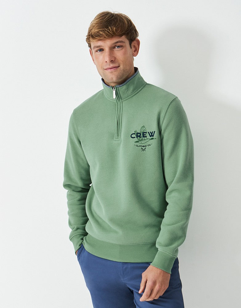 Crew Clothing Duck Print Half Zip Sweatshirt