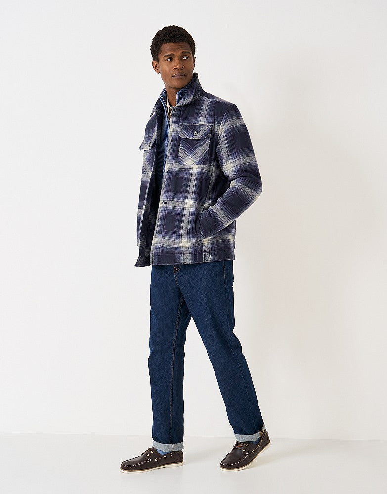 Crew Clothing Borg Lined Check Flannel Shacket