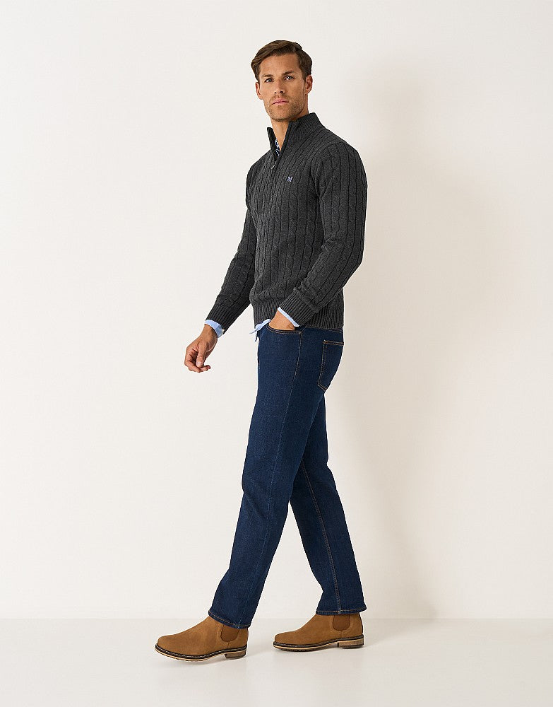 Crew Clothing Oarsman Cable Knit Half Zip Jumper