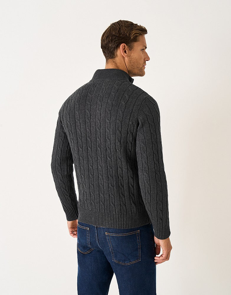 Crew Clothing Oarsman Cable Knit Half Zip Jumper