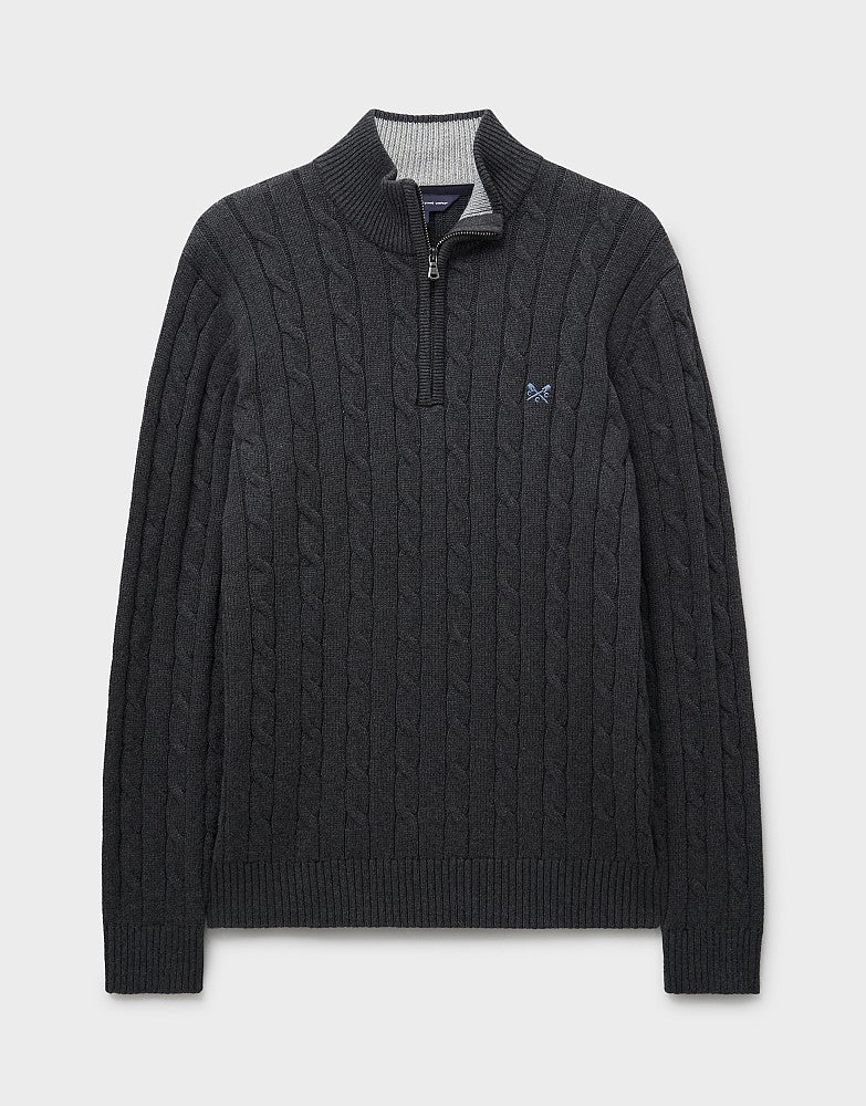 Crew Clothing Oarsman Cable Knit Half Zip Jumper