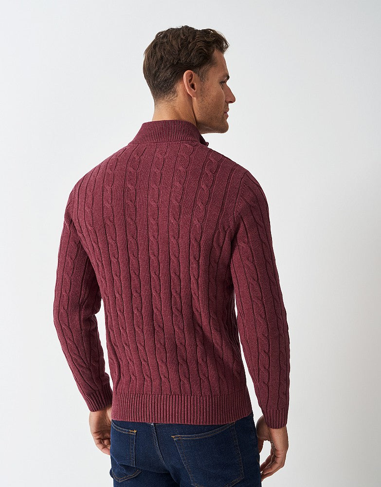 Crew Clothing Oarsman Cable Knit Half Zip Jumper