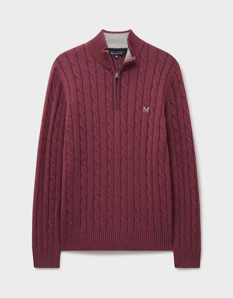Crew Clothing Oarsman Cable Knit Half Zip Jumper