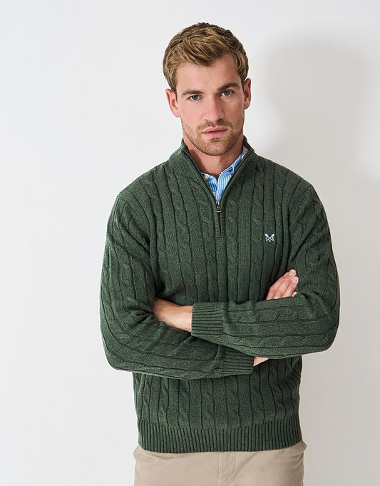 Crew Clothing Oarsman Cable Knit Half Zip Jumper