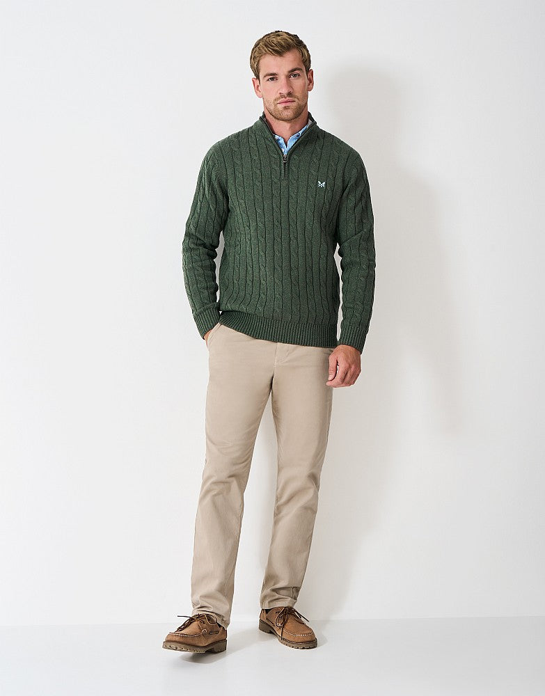 Crew Clothing Oarsman Cable Knit Half Zip Jumper