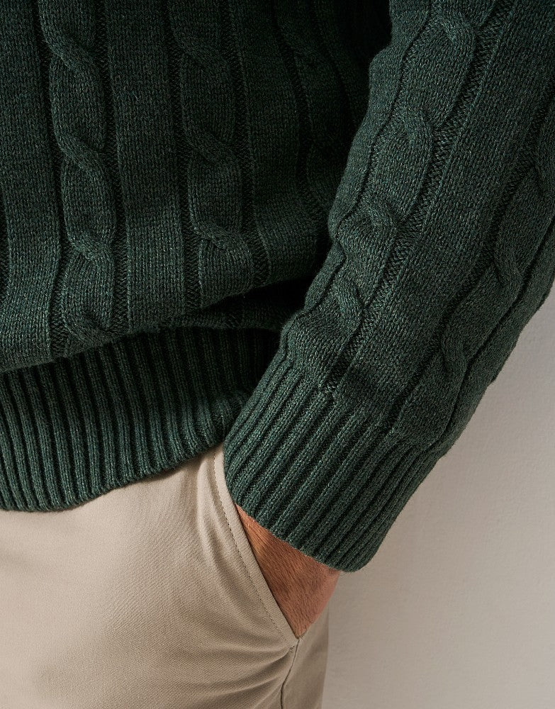 Crew Clothing Oarsman Cable Knit Half Zip Jumper