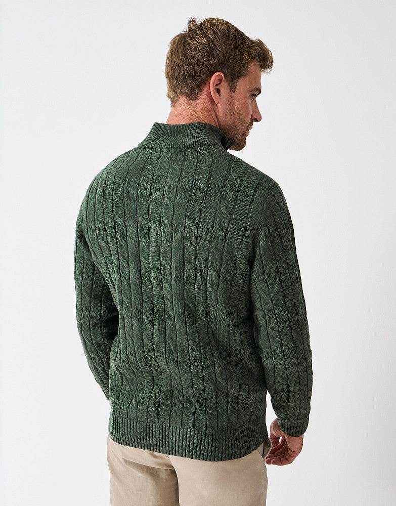 Crew Clothing Oarsman Cable Knit Half Zip Jumper