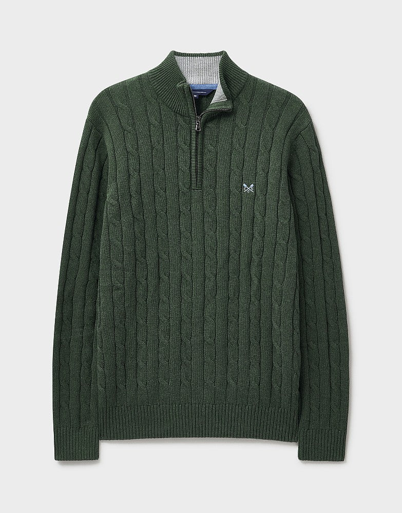 Crew Clothing Oarsman Cable Knit Half Zip Jumper