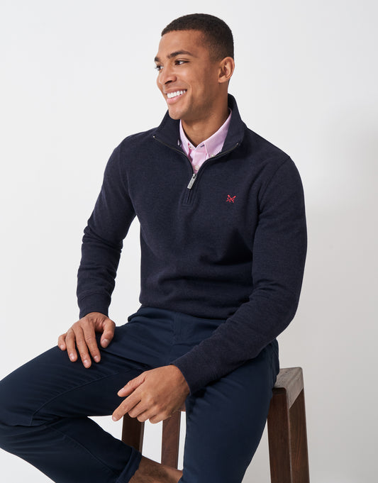 Crew Clothing French Rib Half Zip Sweatshirt