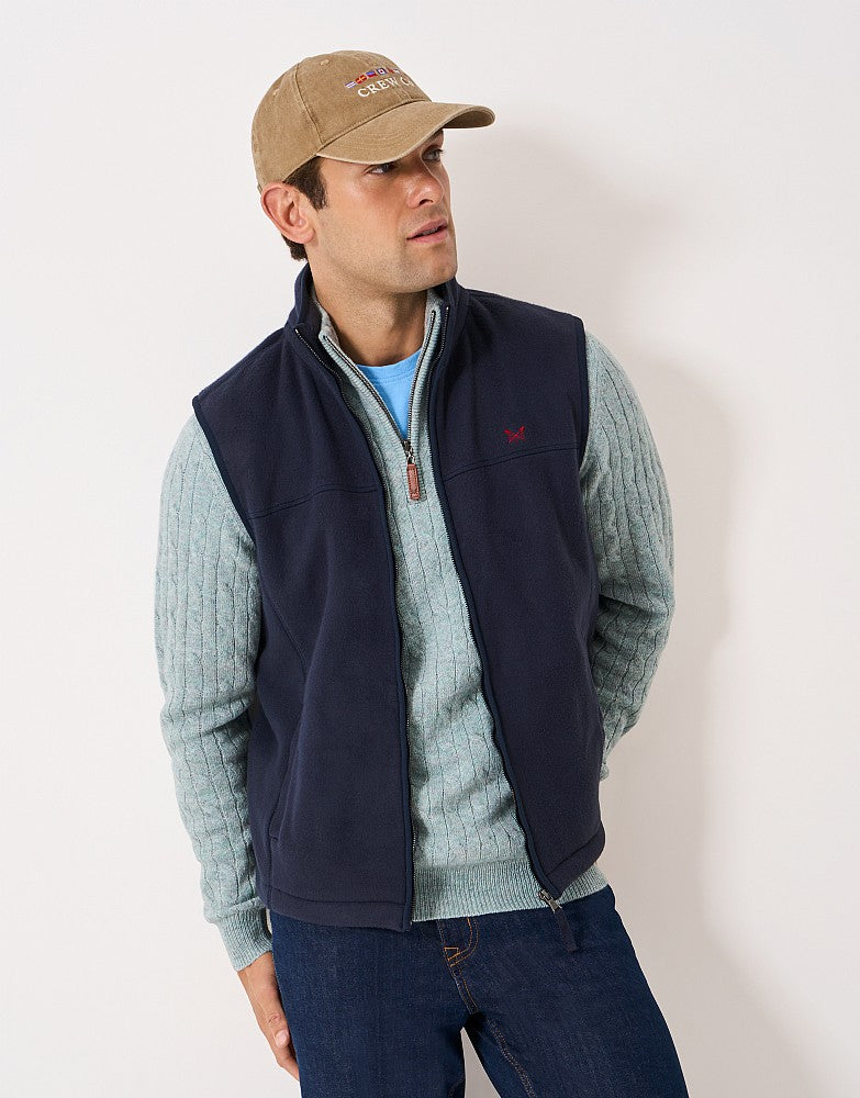 Crew Clothing Aldringham Fleece Gilet in Navy