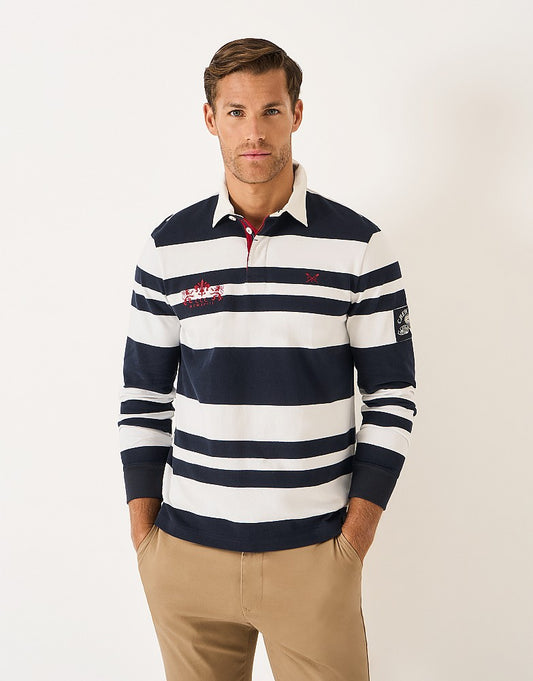 Crew Clothing Striped Cotton Rugby Shirt