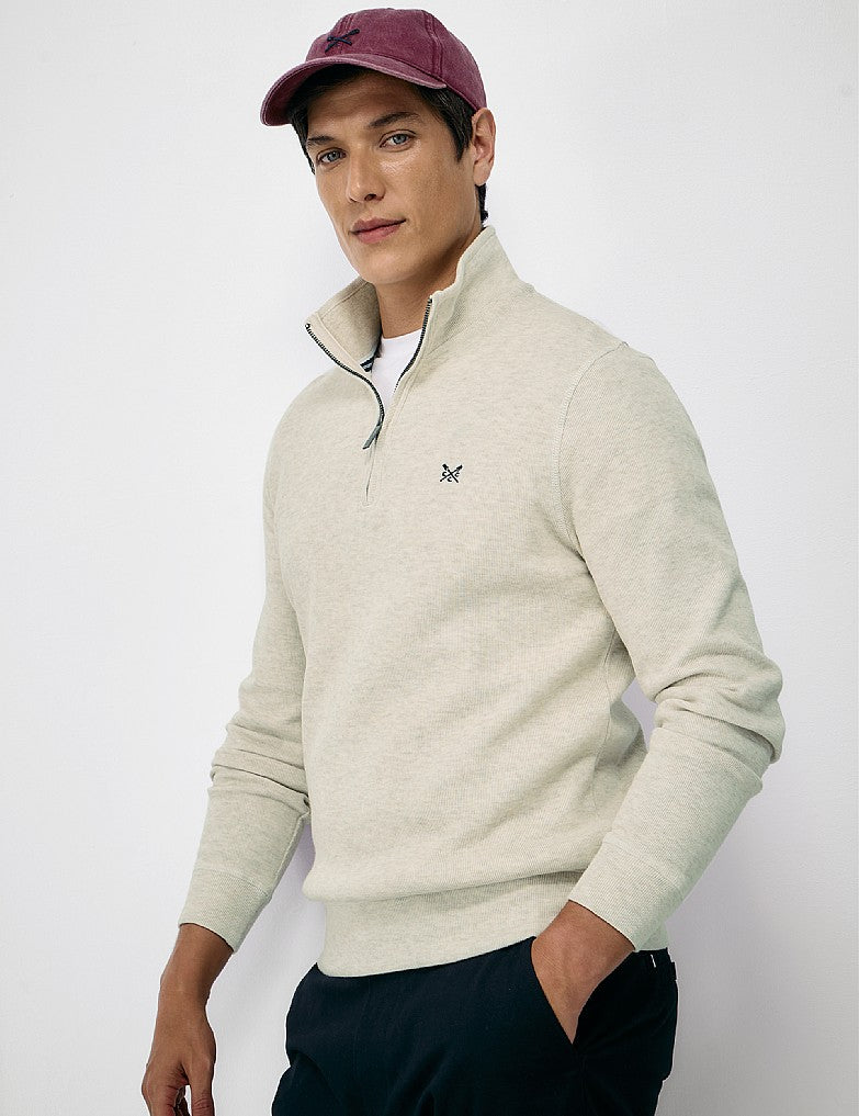 Crew Clothing French Rib Half Zip Sweatshirt