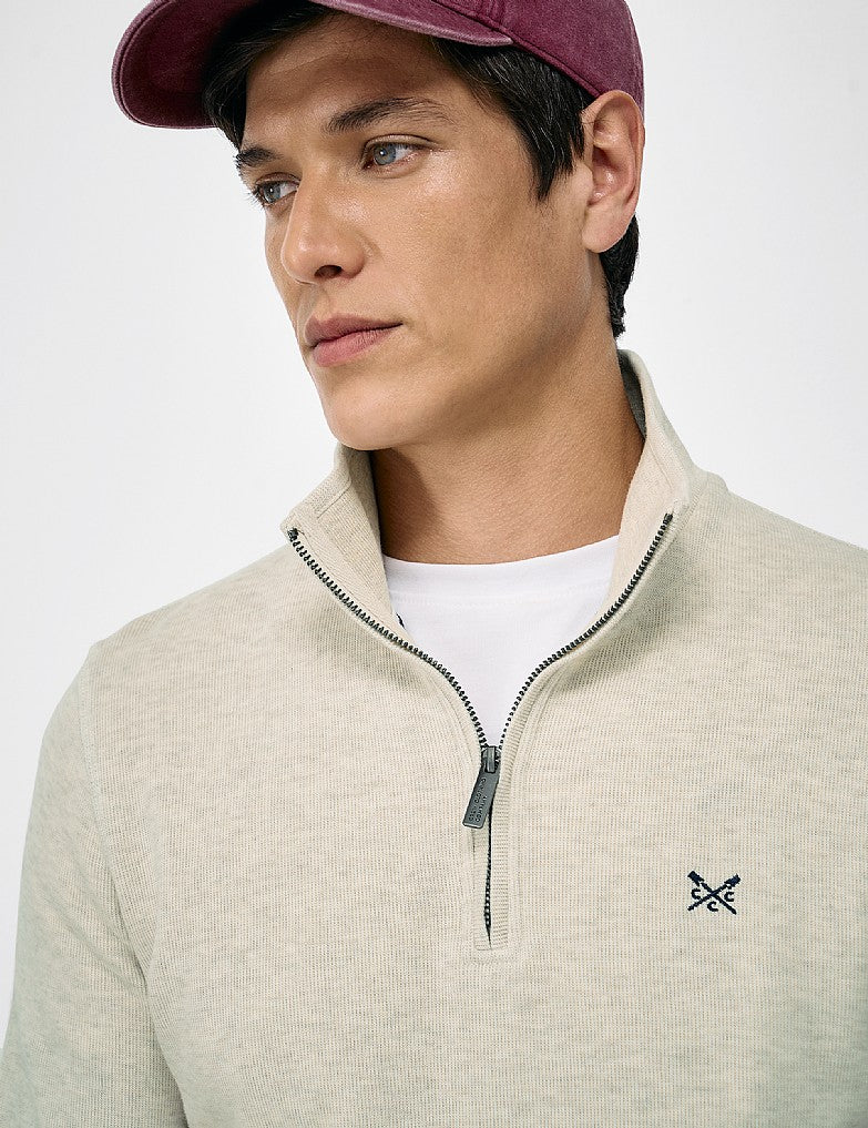 Crew Clothing French Rib Half Zip Sweatshirt