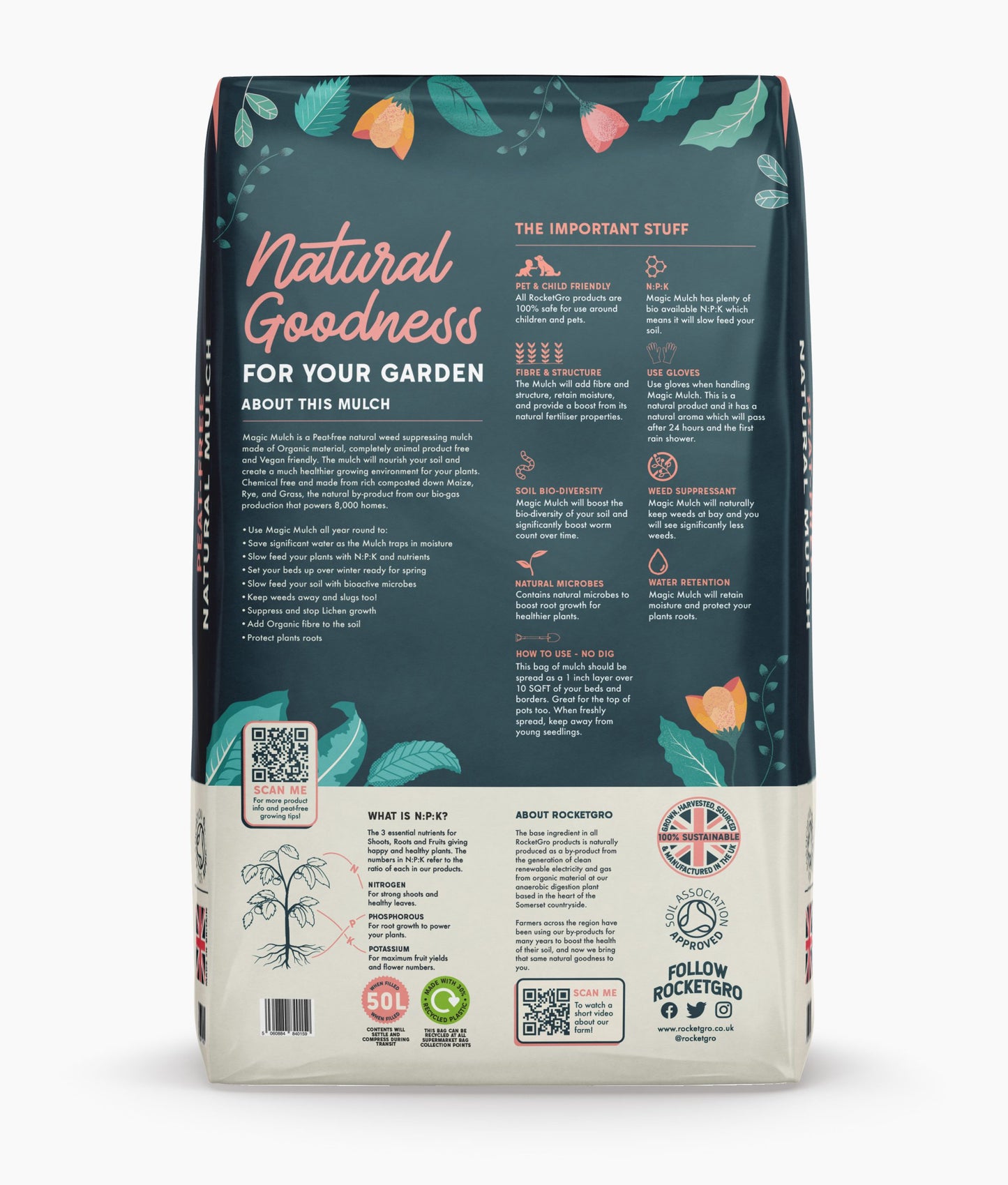 RocketGro Peat-Free Natural Mulch 50L