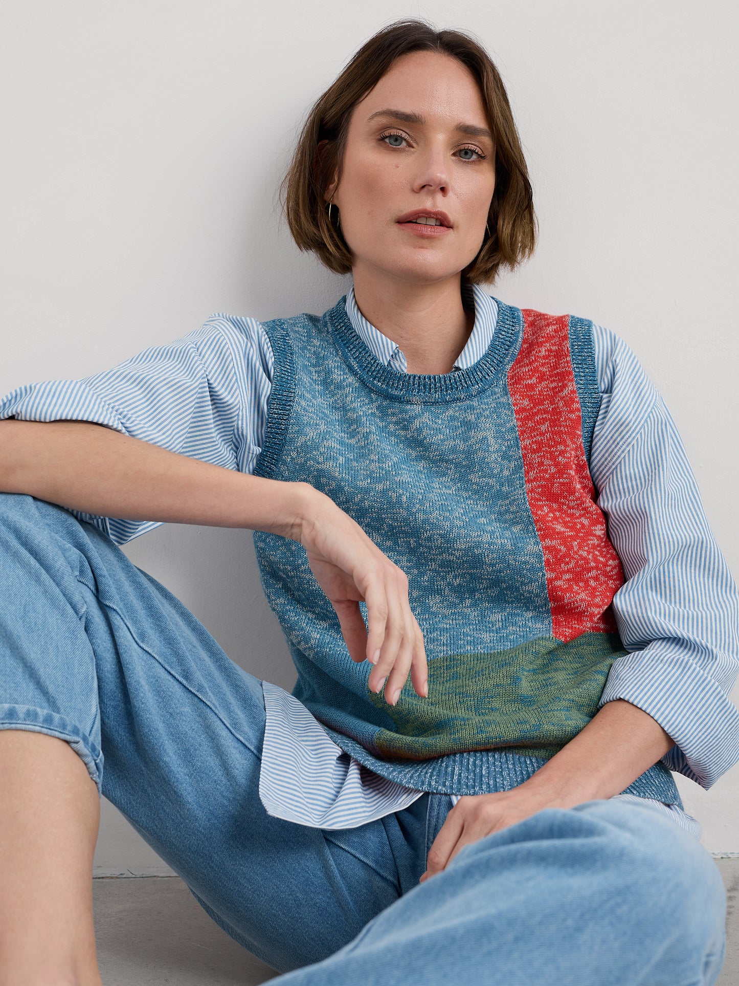 Seasalt Morgana Knitted Vest - Tangle Wood Lagoon Multi