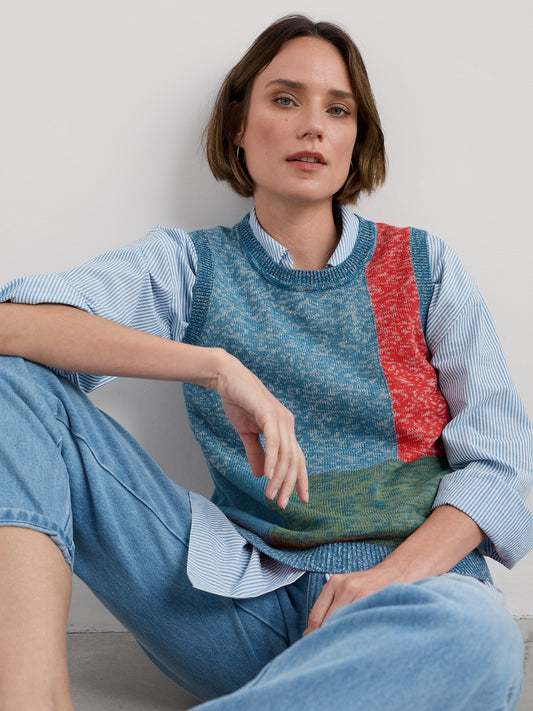 Seasalt Morgana Knitted Vest - Tangle Wood Lagoon Multi