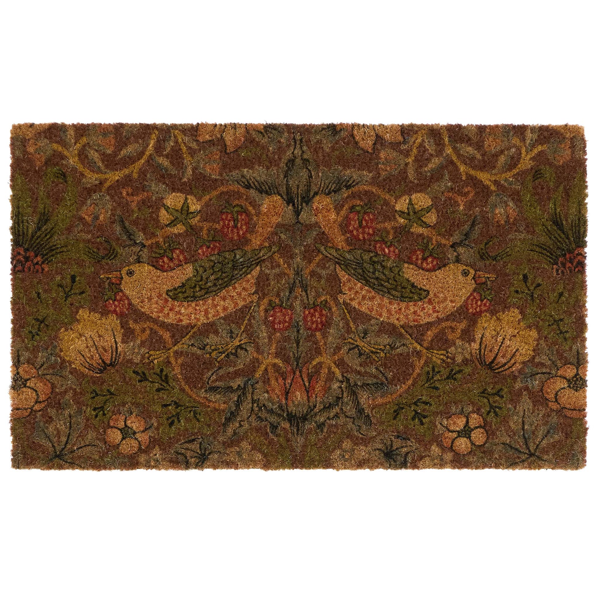 Morris & Co. Strawberry Thief Red Coir Doormat