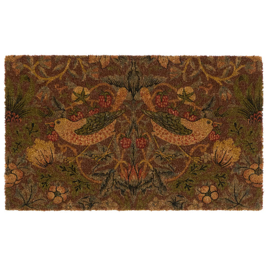 Morris & Co. Strawberry Thief Red Coir Doormat