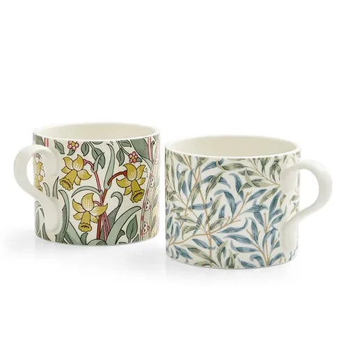 Morris & Co Daffodil Privat Pink & Willow Bough Sage Set of 2 Mugs