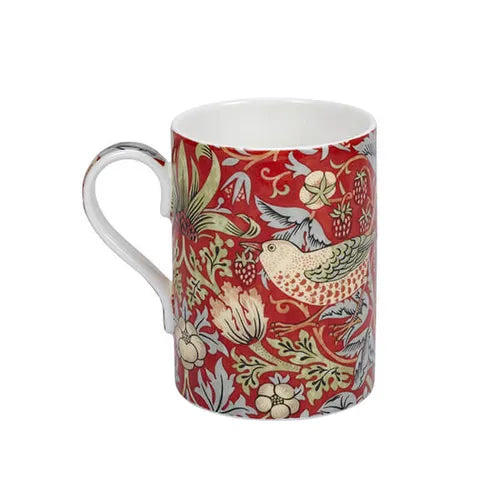 Morris & Co Strawberry Thief Crimson & Slate Mug